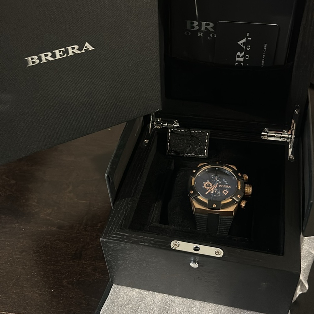 Brera Men’s Watch Black and Gold Combination - With box